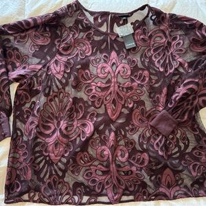 Torrid Burgundy Lace Top